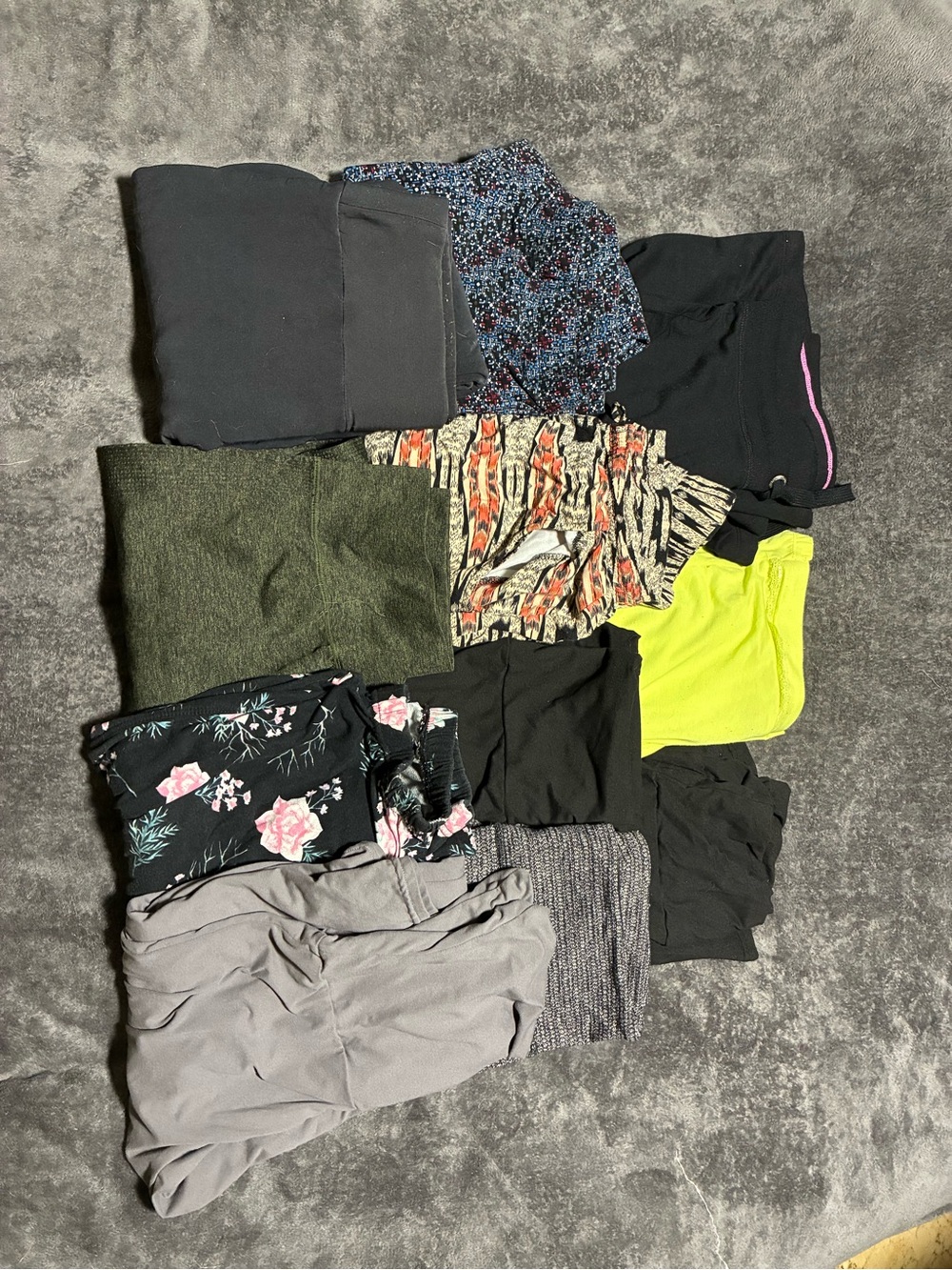 Women's Assorted Pants Bundle - Black, Gray, Olive & Neon